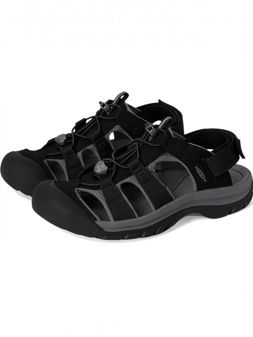 Keen Men's Rapids H2 Black and Steel Grey Sandals